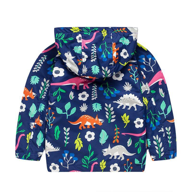 Meanbear Spring and Autumn Boys' and Girls' Long Sleeve Wind and Rain Proof Hooded Zipper Jacket