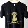 Best Selling UFO Cow Abduction Shirt, Funny Vintage Retro Graphic Alien Tshirt, Paranormal Aesthetic UFO Tee, Retro 90s T-shirt