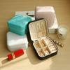 Mini jewelry storage box portable family travel earrings necklace storage box female ring organizer PU leather display box