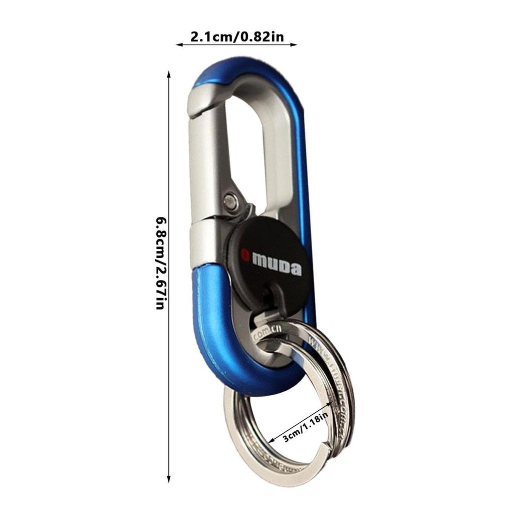 Key Carabiner | Mens Zinc Alloy Car Key Chain with Double Ring - Men's