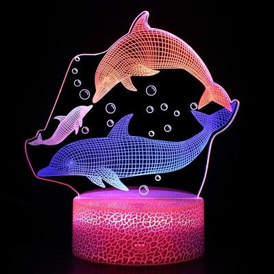 Luz Noturna Visual 3D Colorida Dinâmica Toque Criativo Lâmpada de Presente Lâmpada de Cabeceira Lâmpada de Mesa Led Decorações de Festa