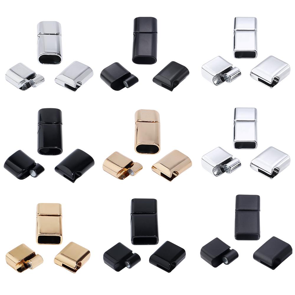 5pcs/lot Alloy Magnetic Buckle Round Square Leather Bracelet End Clasps Connector For DIY Handmade Jewelry Necklace Making