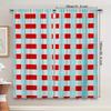 Set Of 2 Classic Curtains Red White Checkered Pattern Fresh Light Blue Background Clean Lines Refined Quality Curtain Polyester