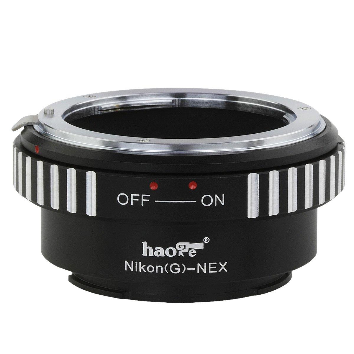 

Haoge Lens Mount Adapter for Nikon Mount Lenses to Sony E Mount NEX Cameras including G/F/AI/AIS/D a3000, a3500, a5000, a5100, a6000, a6400, a6500,