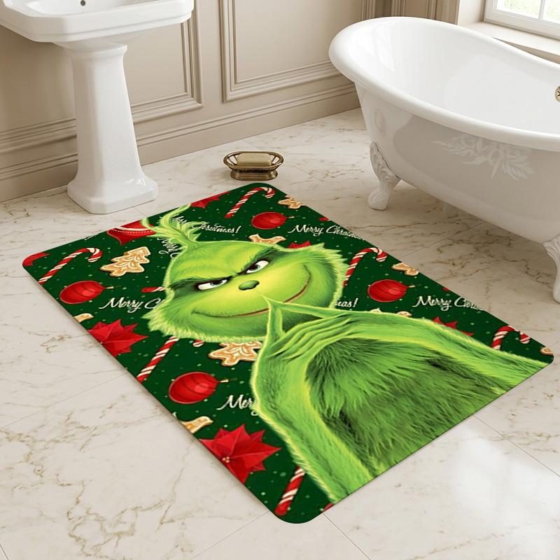 Grinch Christmas Living Room Non-Slip Area Rug Soft Carpet for Bedroom Game Playroom Sofa Office Home Decor Doormat Christmas Gift C9211504