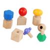 Wooden Nuts and Bolts Staking Toy Tightening Screw Insert Blocks for 2 3 4 5 Years Old Kids
