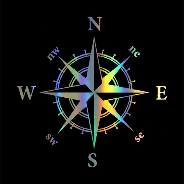 NSWE Nautical Compass Reflective Car Decal