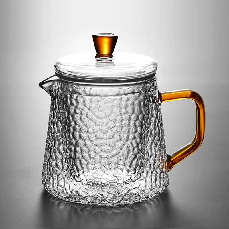 Glass Borosilicate Pyrex Teapot Gas Stove Flower Pu'er Kettle Chinese Kung Fu Set With Filter