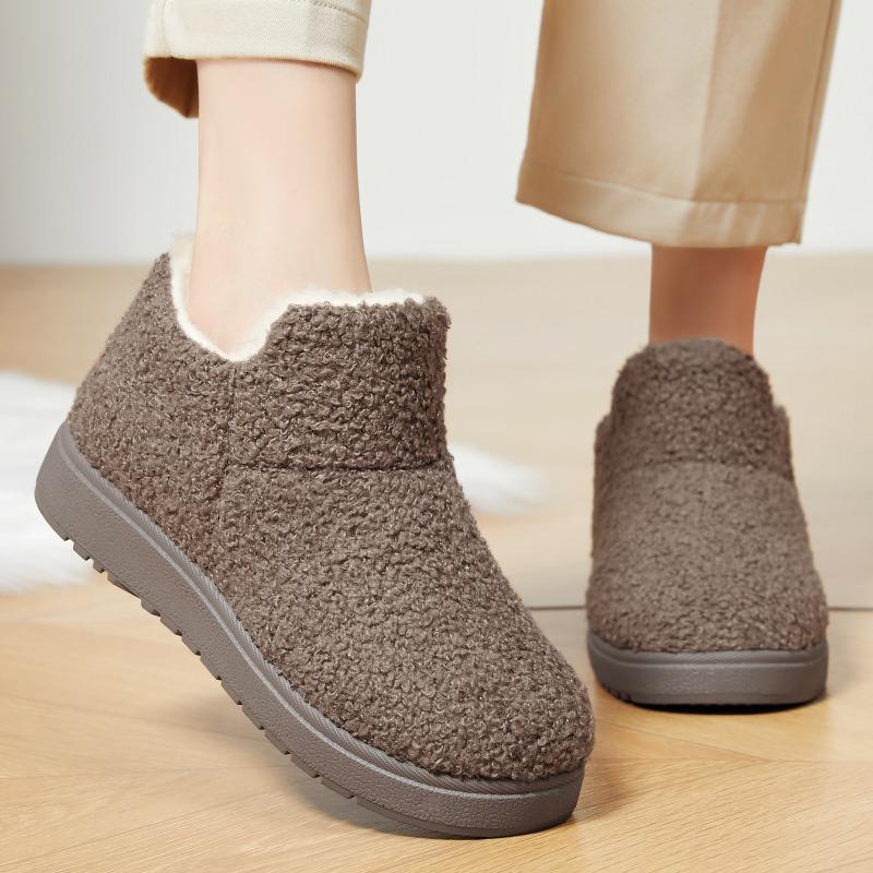 Cotton shoes winter new velvet thickened shoes soft sole one pedal cotton boots home versatile fashion snow boots