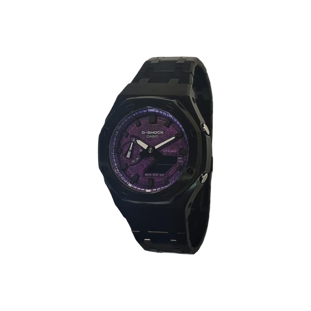 Casio Men Liquid Crystal,Analog Dual Display Series 44mm Purple Watch GA-2100SKE-7A(Watch3--)