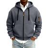 Men's Solid Color Zipper Hooded Cardigan Jacket Men's Sports Large Size Casual Sweatshirt Jacket