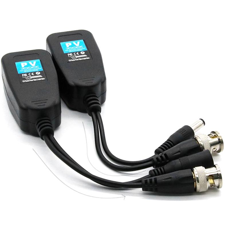 Passive Cctv Coax Bnc Power Video Balun Transceiver Connectors To Rj45 Bnc Male For Cctv Video Camera