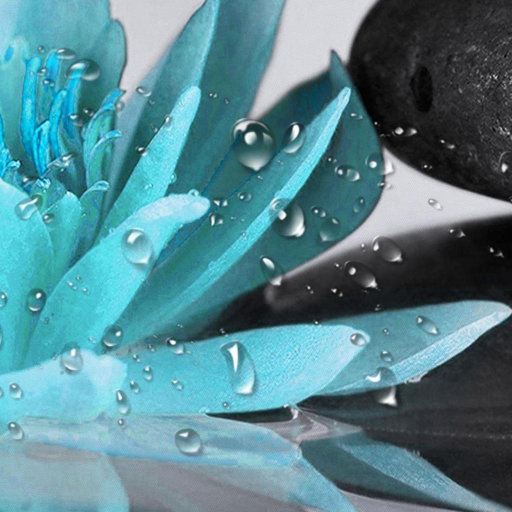 Zen Spa Shower Curtain Grey Bamboo Stone With Teal Water Lily In Water Bathroom Shower Curtain Teal And Gray Bathroom Curtain