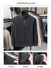Men's Thermal Fleece Half-Zip Stand Collar Long Sleeve T-shirt Hoodie - Warm Autumn/Winter Layer