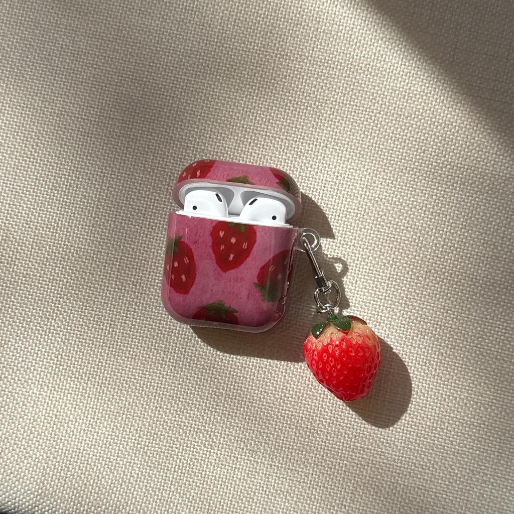 Simple strawberry case suitable for Apple AirPods Pro 1 earphone protective case 1 Pro 3rd generation Apple Wireless Bluetooth 1