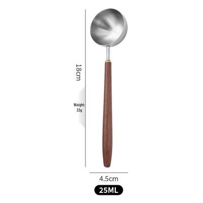 Stainless Steel Walnut Handle Coffee Measuring Spoon