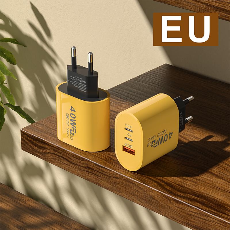 

40W Usb C Charger Quick Charge 3.0 Usb Wall Charger Pd Type C Phone Charger Power Adapter For Phone Mobile Phone Quick Charger EU