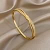 Greatera Twisted Double-ring Small Cubic Zircon Filled Women's Copper Bangle Charm Original Design Temperament Jewelry Bracelet