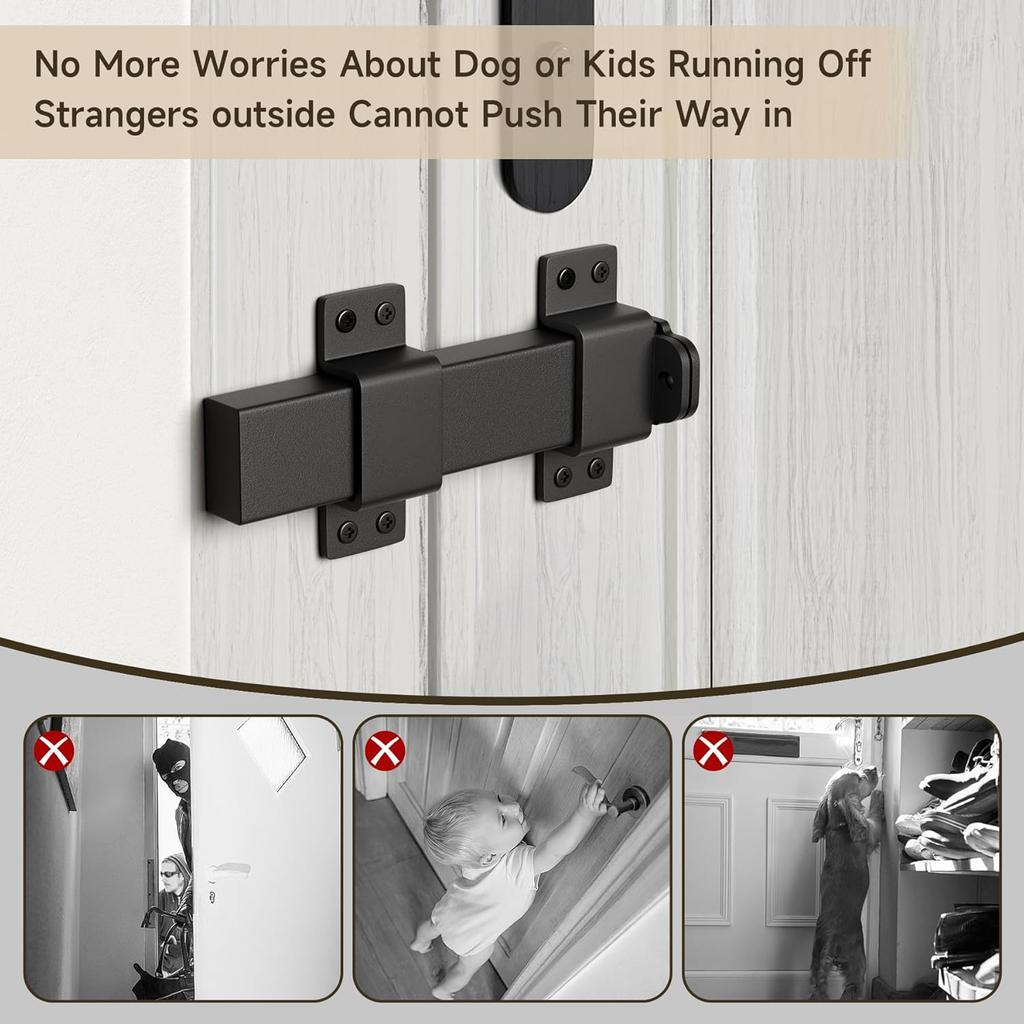 Slide Gate Latch,Heavy Duty Door Latch with Padlock Hole, Adjustable Latch Lock,Fit for Wooden Fences, Barn Door,Fence Gate,Courtyard,Shed Lock,