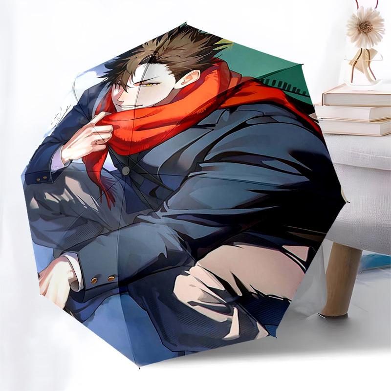 1pc Outdoor Umbrella with Anime Character Print - Automatic Opening/Closing, Portable 3-Fold Design, 8-Rib Iron Frame - Perfect Gift for Fans, Tr
