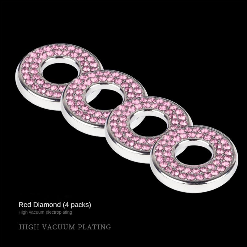 4X For Mercedes Benz E C GLC Class Lift Bolt Sparkle Pull Rod Bling Car Door Lock Pin Ring Cover Crystal