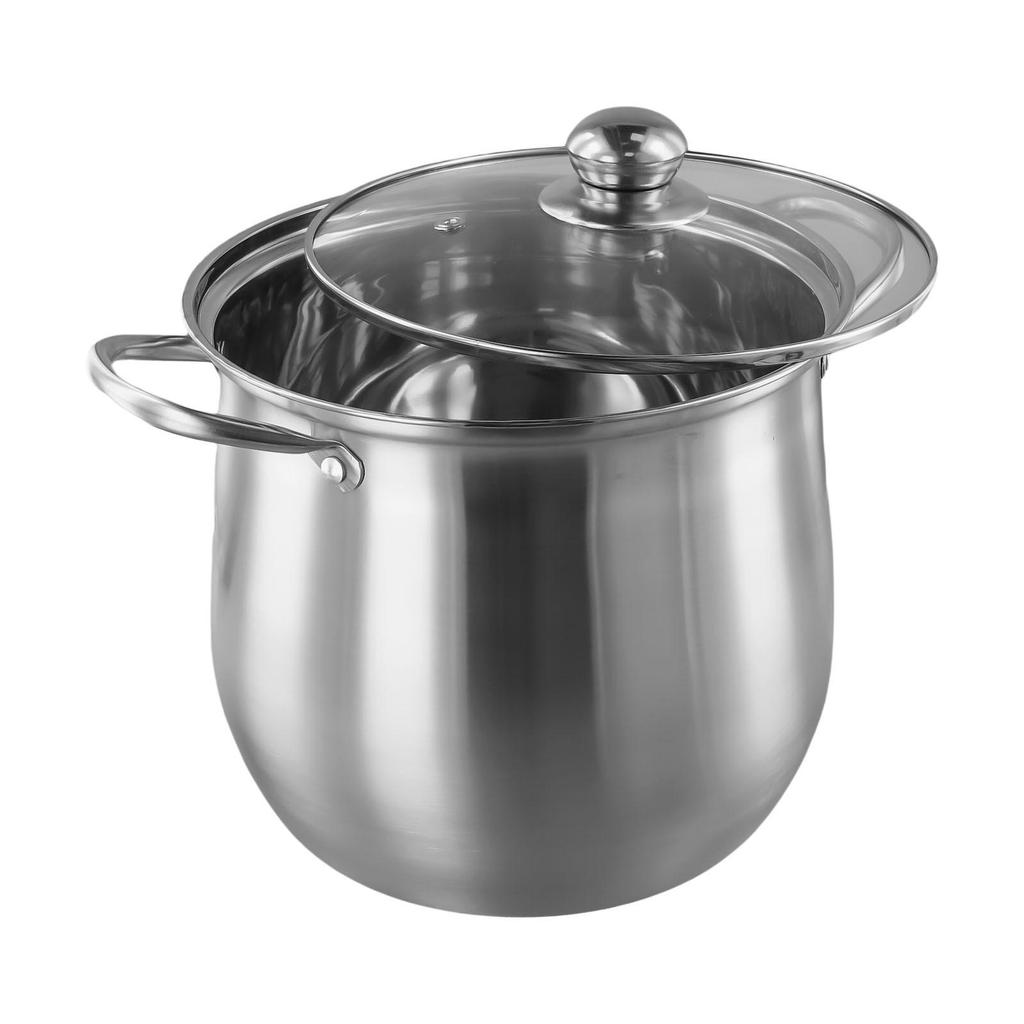 304 Stainless Steel Soup Pot with Tempered Glass Lid Perfect for Steaming