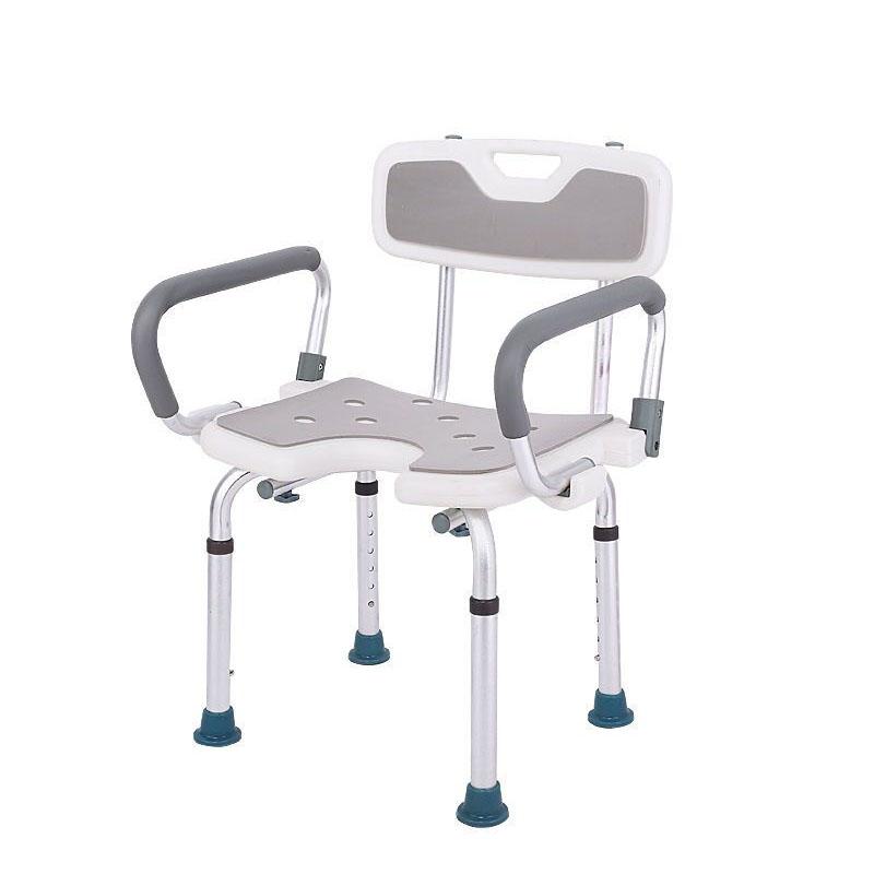 

Сиденье стула для душа с мягкими подлокотниками и спинкой, табурет для душа с присоской, стул для душа для внутренней душевой ванны, стул для ванны с регулируемой высотой Standard foot pads