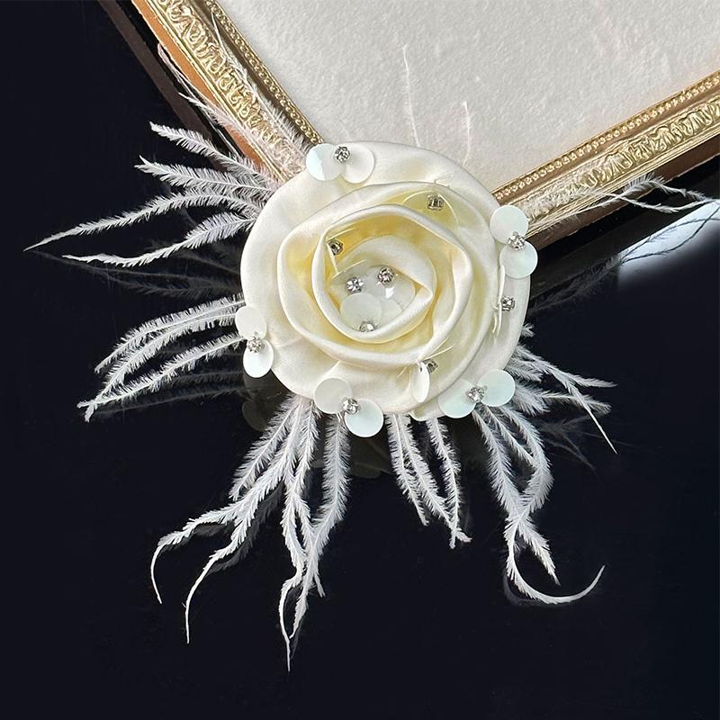 

1 шт. блестки темперамент грудь цветок производительность украшения DIY Advanced Feeling добавить бриллианты перо цветок аксессуары