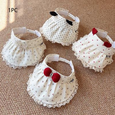 Children's Sun Hat with Large Brim Summer Outdoor Cap Baby Sun Protection Sweet Girl's Hat with Lace Edge No Top Sunshade