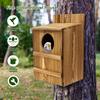Casa per gufi in legno Apertura circolare Casa per uccelli Dimensioni grandi Nido Uccelli Scatola per la nidificazione Decorazione per balcone Accessori per animali domestici da appendere
