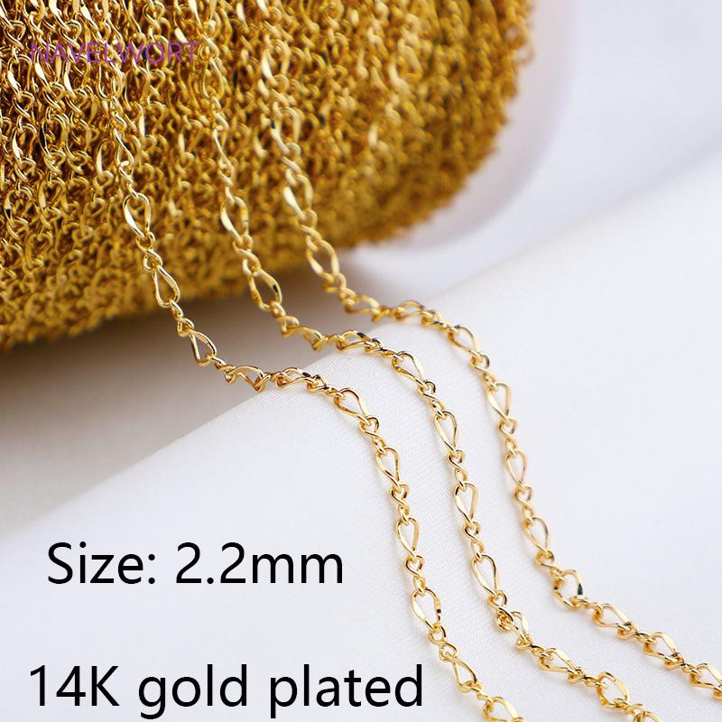 Wholesale 14K Gold Plated Brass Metal Loose Chains Bulk Chains For Jewelry Making,DIY Handmade Jewellery Making Supplies
