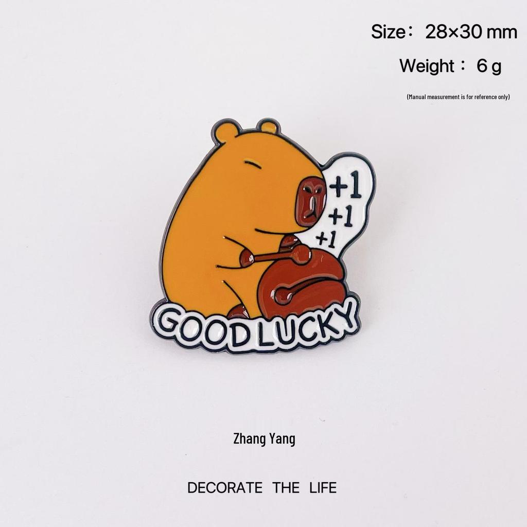 Broche Mignonne en Dessin Animé Capybara pour Sacs et Sacs à Dos