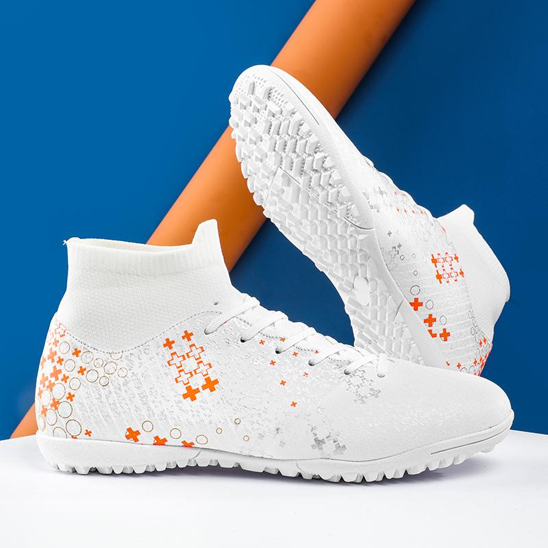 Men Soccer Shoes Women Football Boots Breathable Non-Slip Grass Training Sneakers Cleats Outdoor High Top Sport Footwear