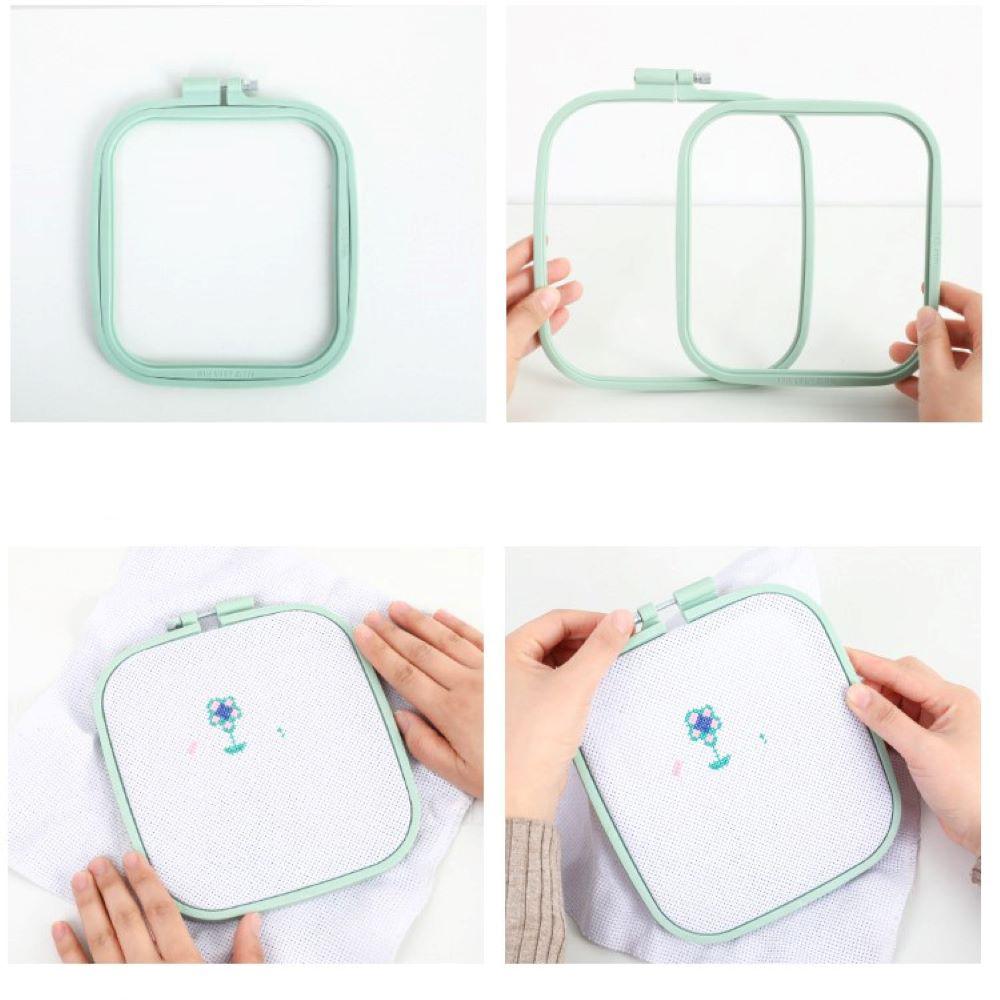 DIY Adjustable Square Household Hand Kit Embroidery Hoops Cross Stitch Art Craft Sewing Tools
