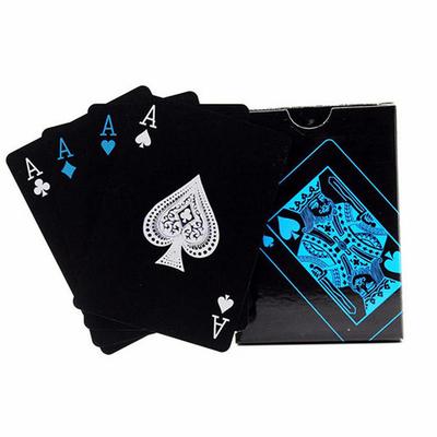 54 piezas Cartas de Póker de Plástico PVC de Fina Calidad Impermeables Negras Regalo Creativo Cartas Prácticas para Juegos de Póker