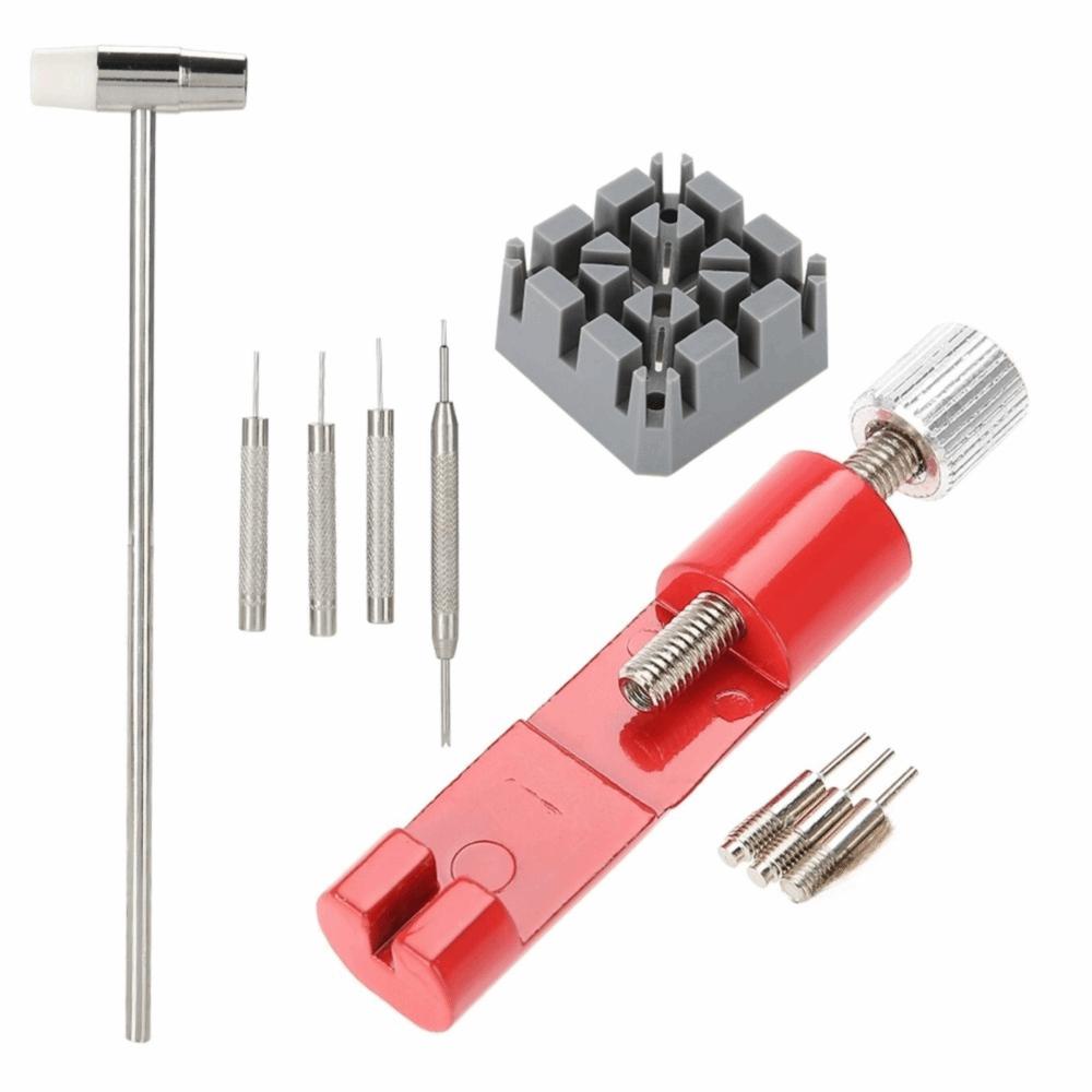 10Pcs Red Watch Repair Tool Set Various Combinations Wristwatch Kit Strap Link Holder  Band Removal