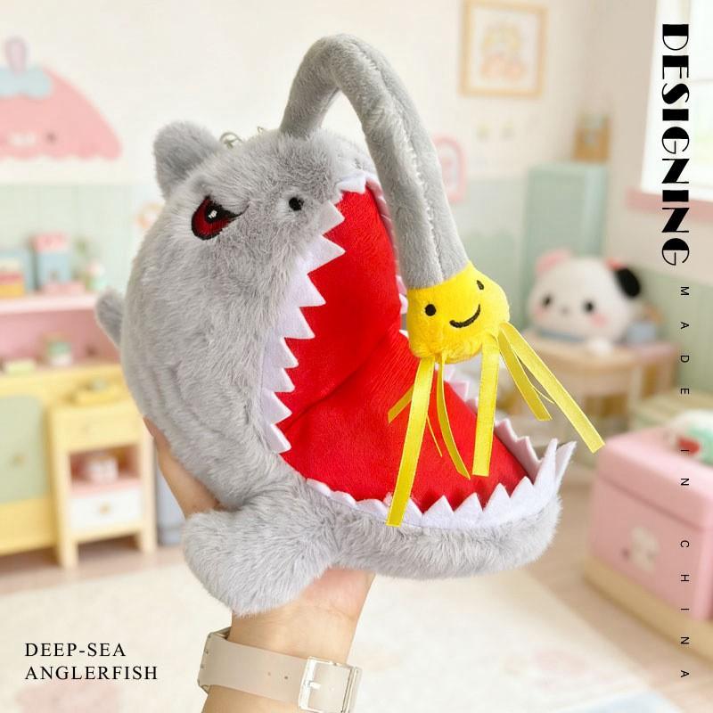 Angler Fish Plush Toy Devil Ray Stuffed Animal Deep Sea Monster Doll Kids Companion Soft Cuddle Toy Gift