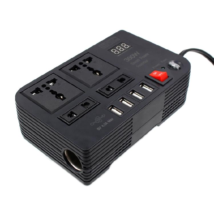 300W Car Power Inversor for DC 12V to AC 220V Converter Inversor Digital Display