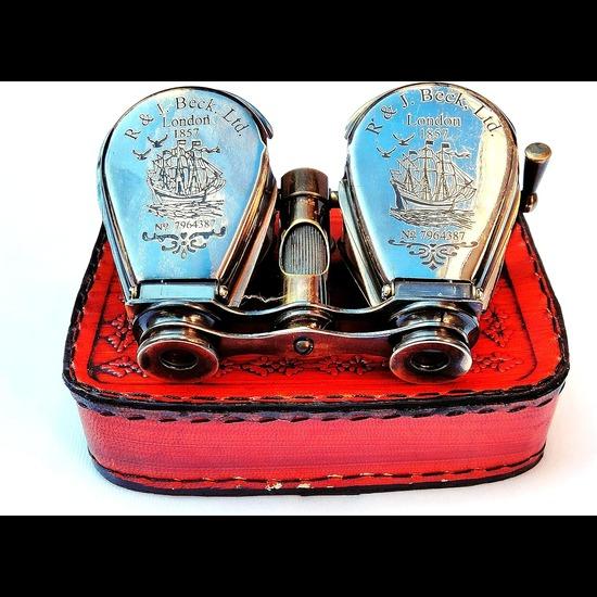 

Бінокль NAUTICAL Antique London 1857 із шкіряною коробкою, портативний морський бінокль