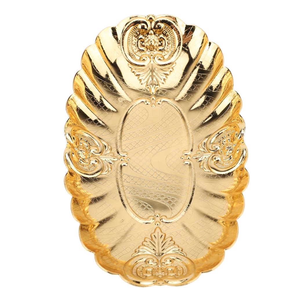 Metal Oval Tray Small Fruit Plate Snack Dinner Food Display Buffet Pastry Serving Plate