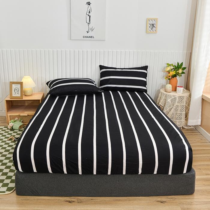 1pc Bed Sheet Single/Double/Queen/King Size Fitted Sheet On Rubber Band Twin Mattress Cover With Elastic(no Pillowcase)