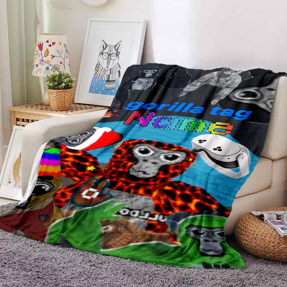 Custom Name Monkey Name Collage Party Blanket For Couch Bed Plush Cozy Fuzzy Blanket Super Soft Warm Blankets For Fall And Winter 091697