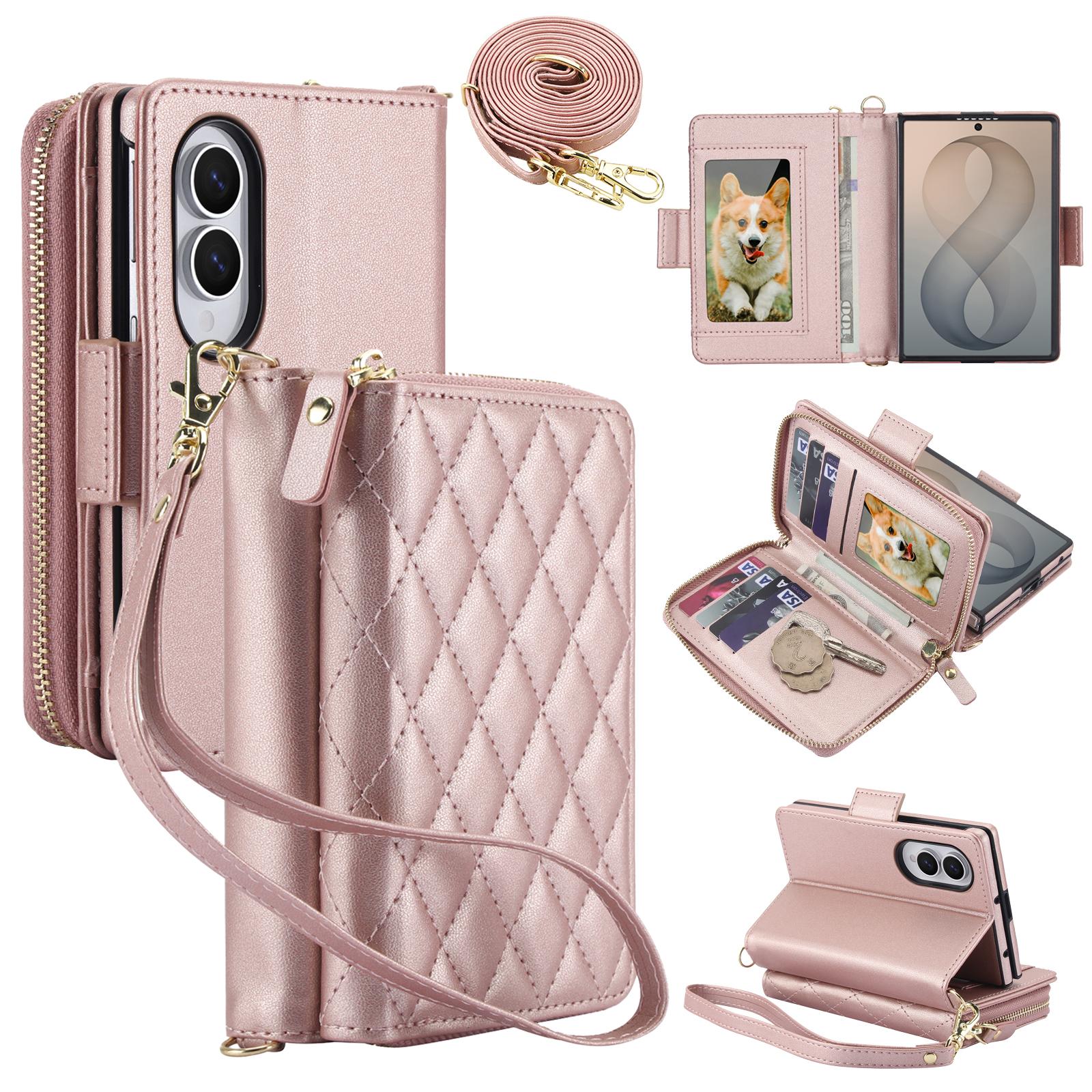 Crossbody Multi Cards Solt Zipper Flip