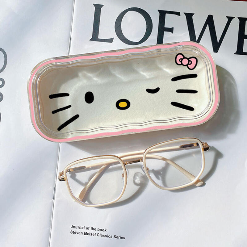 

Kiren Transparent Portable Sunglasses Storage Glasses Case pink