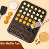 48 Cavity Mini Muffin Pan Carbon Steel Mini Brownie Bite Pan Non-stick Muffin Tin Trays Cheesecake Cake Baking Pans for Kitchen