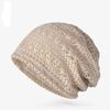 Women's Lightweight Handmade Hollow Crochet Head-Wrapping Hat Casual Breathable Fashion Versatile Lace Woven Slouchy Pull-On Hat