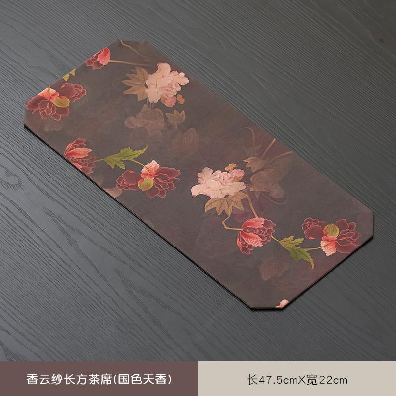

Tea mat table mat Chinese Zen high-end handmade fabric placemat household coaster dry brew tea table cloth 48x22cm