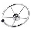 Stainless Steel Boat Steering Wheel with Black Polyurethane Foam 5-Spoke Non-Slip Anti-Sweat Marine Accessories
