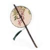 Chinese Style Purple Bamboo Long Handled Tassel with Curly and Winding Fan Hanging Waist Fan Ancient Style Group Fans