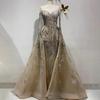 Nude high-end elegant fishtail long dress luxury bead host banquet performance evening dress LA11911